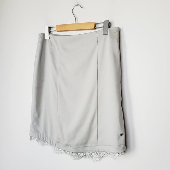 Sportalm  Switzerland Skirt Lace Trim Lyocell Athletic Soft Taupe 6 - Picture 2 of 12